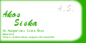 akos siska business card